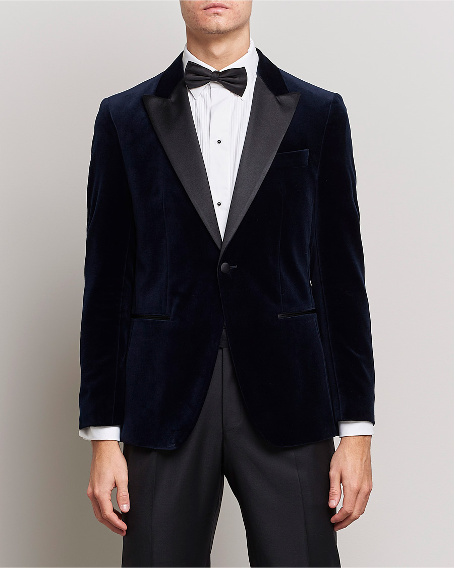 Homme | Blazers | BOSS BLACK | Hutson Velvet Tuxedo Blazer Dark Blue