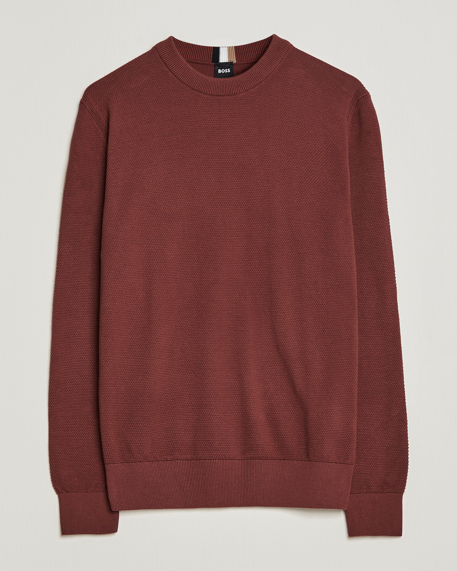 Homme | Pulls Et Tricots | BOSS BLACK | Ecaio Knitted Structured Sweater Medium Brown