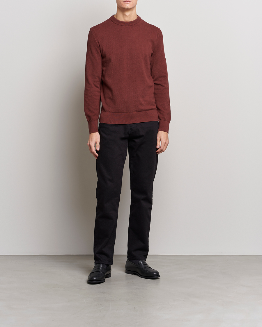Homme | Pulls Et Tricots | BOSS BLACK | Ecaio Knitted Structured Sweater Medium Brown