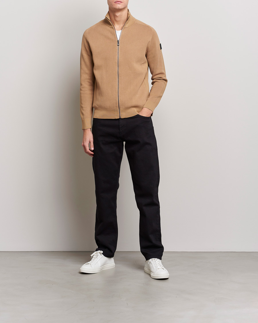 Homme | Pulls Et Tricots | BOSS BLACK | Fisio Knitted Full Zip Medium Beige