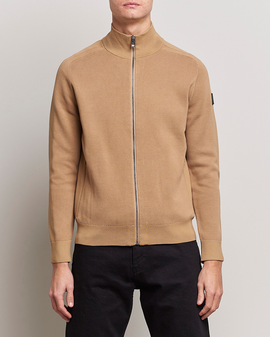 Homme | Pulls Et Tricots | BOSS BLACK | Fisio Knitted Full Zip Medium Beige