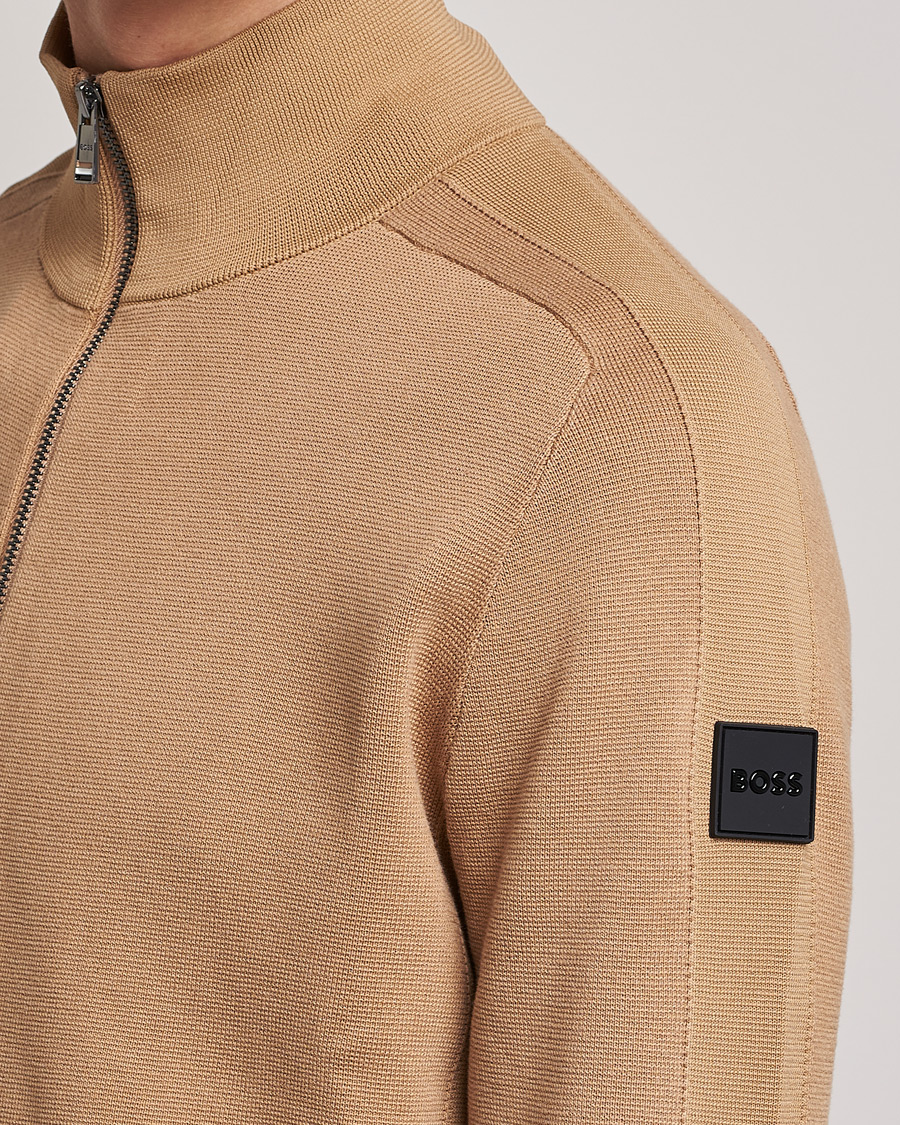 Homme | Pulls Et Tricots | BOSS BLACK | Fisio Knitted Full Zip Medium Beige
