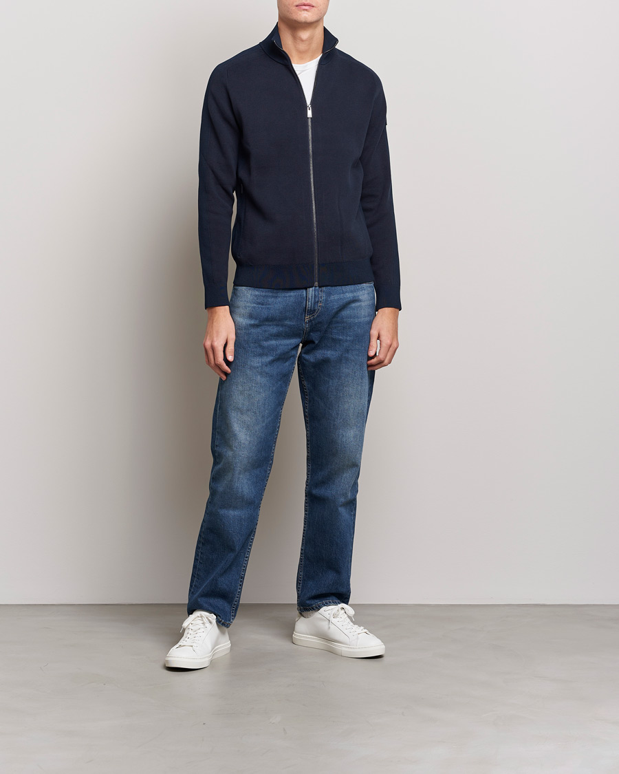 Homme | Pulls Et Tricots | BOSS BLACK | Fisio Knitted Full Zip Dark Blue