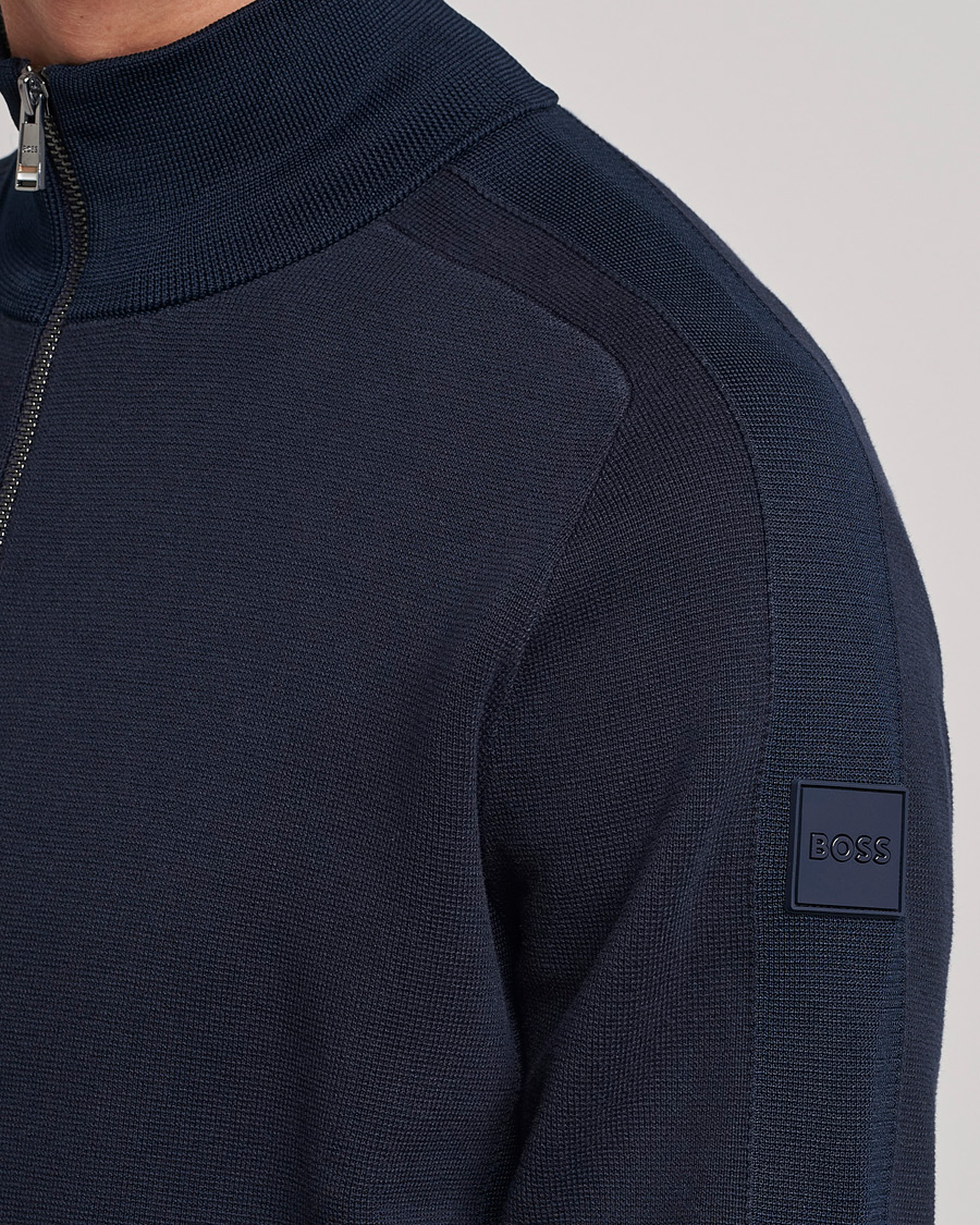 Homme | Pulls Et Tricots | BOSS BLACK | Fisio Knitted Full Zip Dark Blue