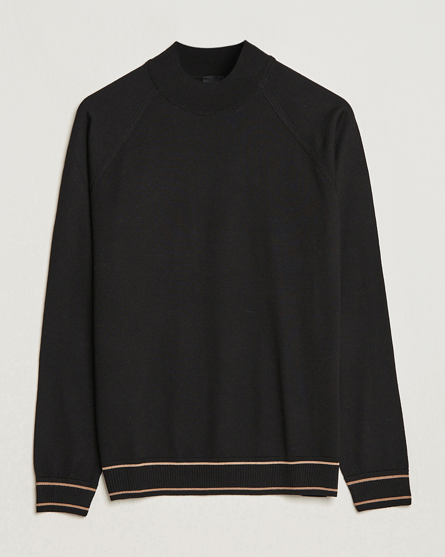 Homme | Pulls Et Tricots | BOSS BLACK | Favino Knitted Mock Neck Sweater Black