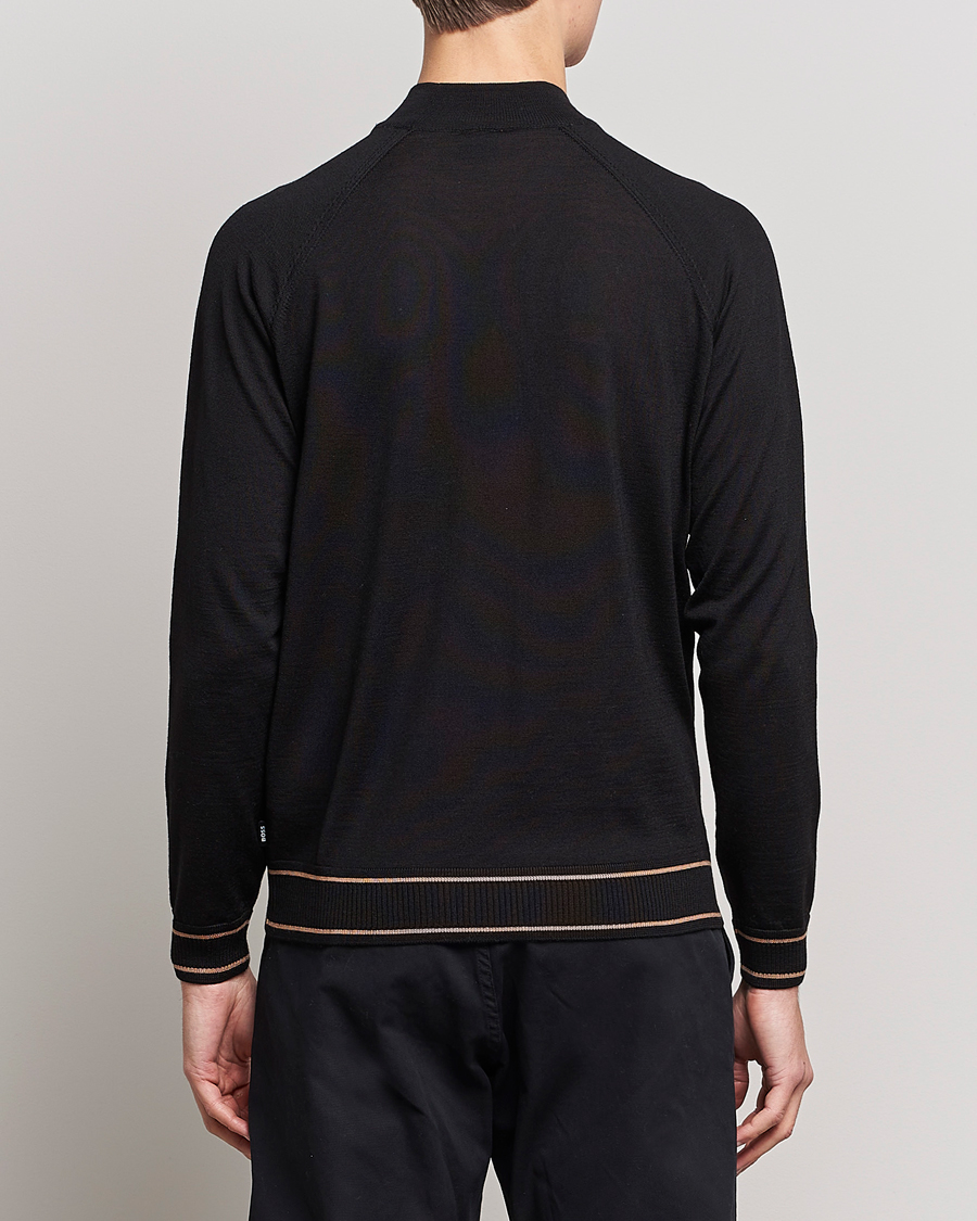 Homme | Pulls Et Tricots | BOSS BLACK | Favino Knitted Mock Neck Sweater Black