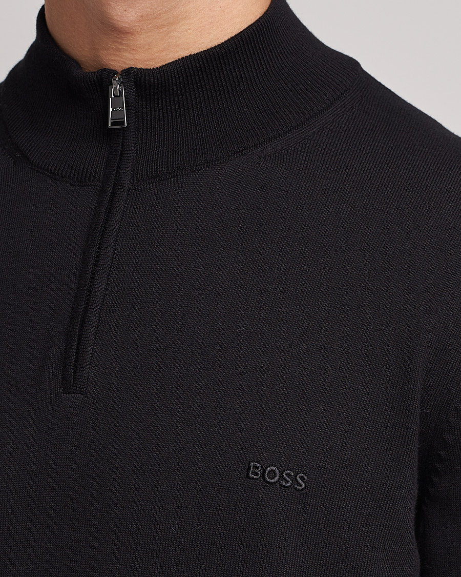 Homme | Pulls Et Tricots | BOSS BLACK | Padro Merino Knitted Half Zip Black