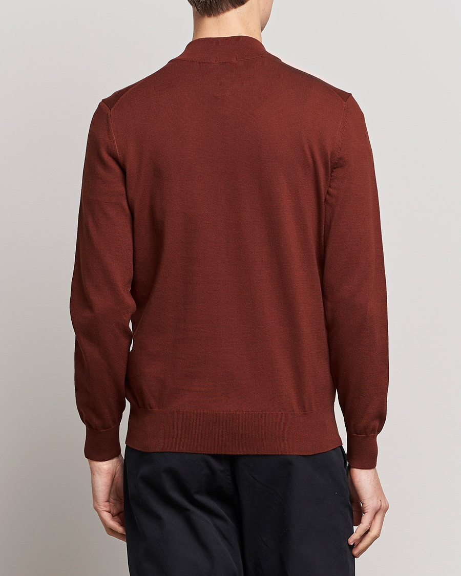 Homme | Pulls Et Tricots | BOSS BLACK | Padro Merino Knitted Half Zip Medium Brown