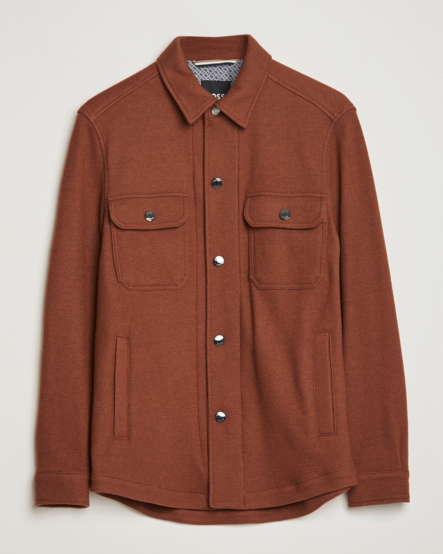 Homme | Chemises | BOSS BLACK | Carper Wool Overshirt Medium Brown
