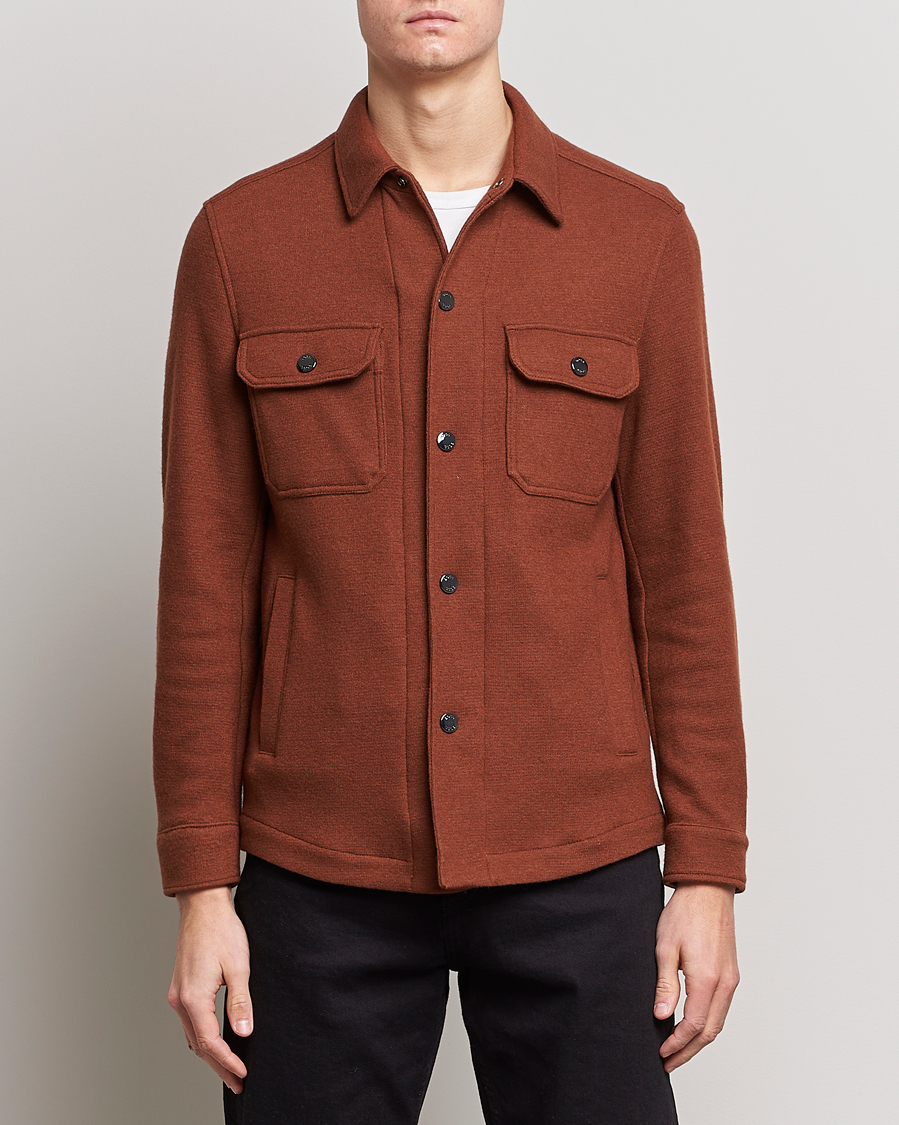 Homme | Chemises | BOSS BLACK | Carper Wool Overshirt Medium Brown