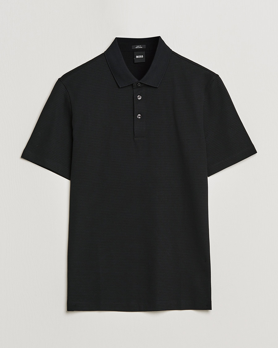Homme | Polos | BOSS BLACK | Pitton Waffle Polo Black