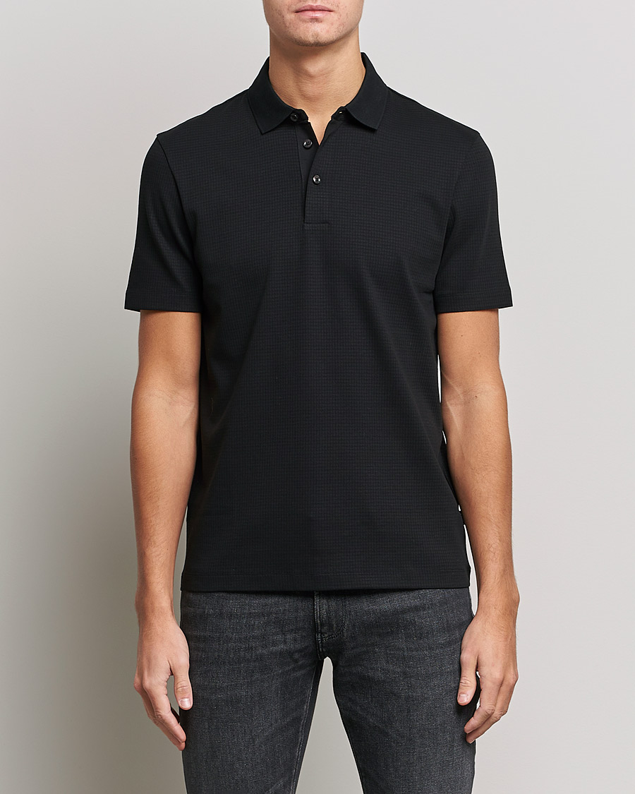 Homme | Polos | BOSS BLACK | Pitton Waffle Polo Black