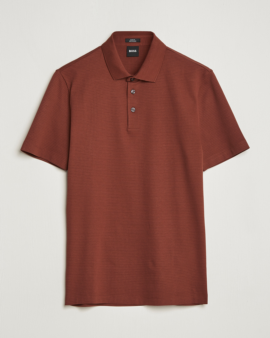 Homme | Polos | BOSS BLACK | Pitton Waffle Polo Medium Brown