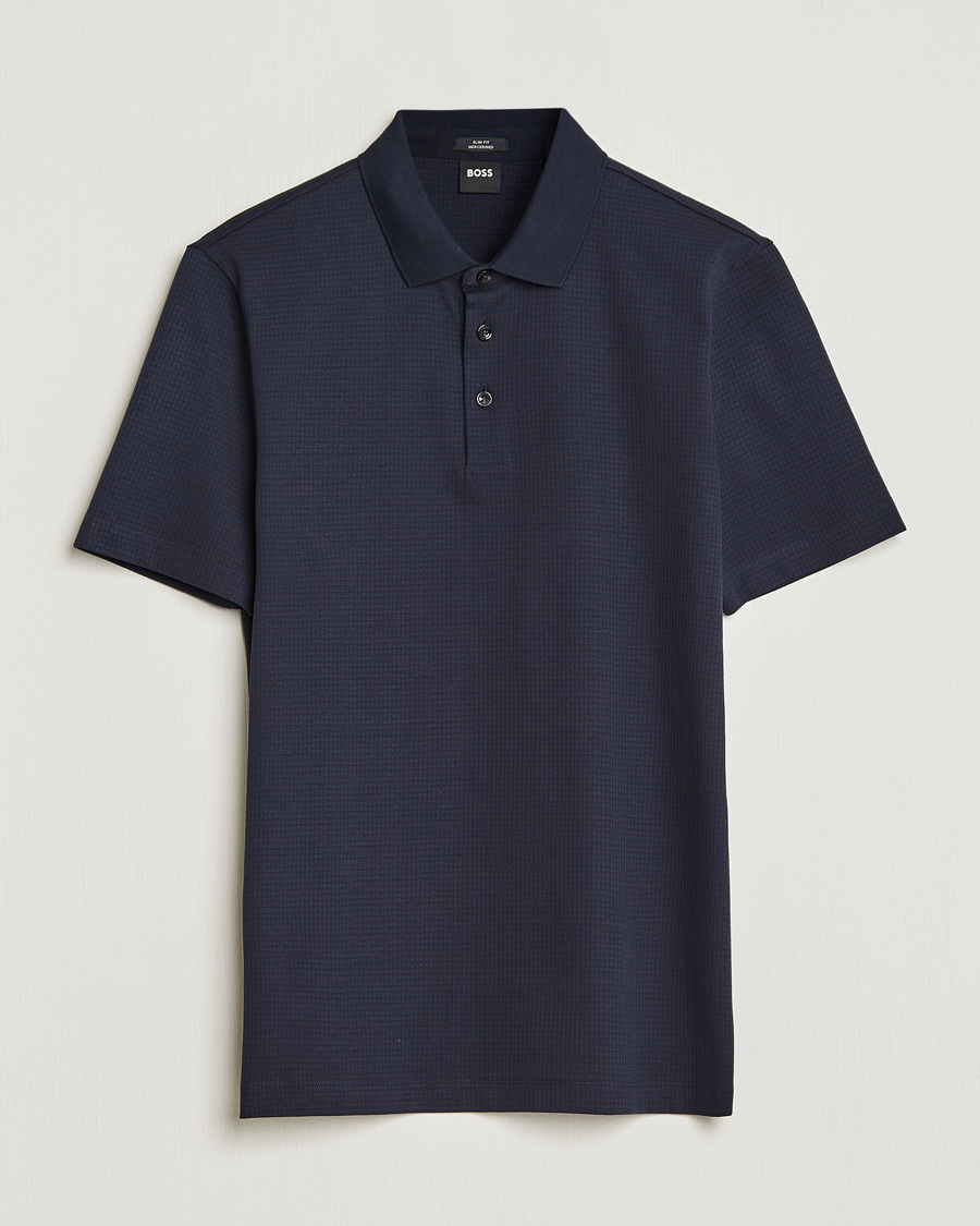 Homme | Polos | BOSS BLACK | Pitton Waffle Polo Dark Blue