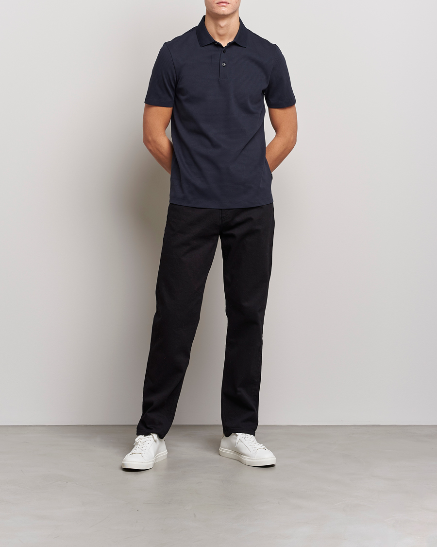 Homme | Polos | BOSS BLACK | Pitton Waffle Polo Dark Blue