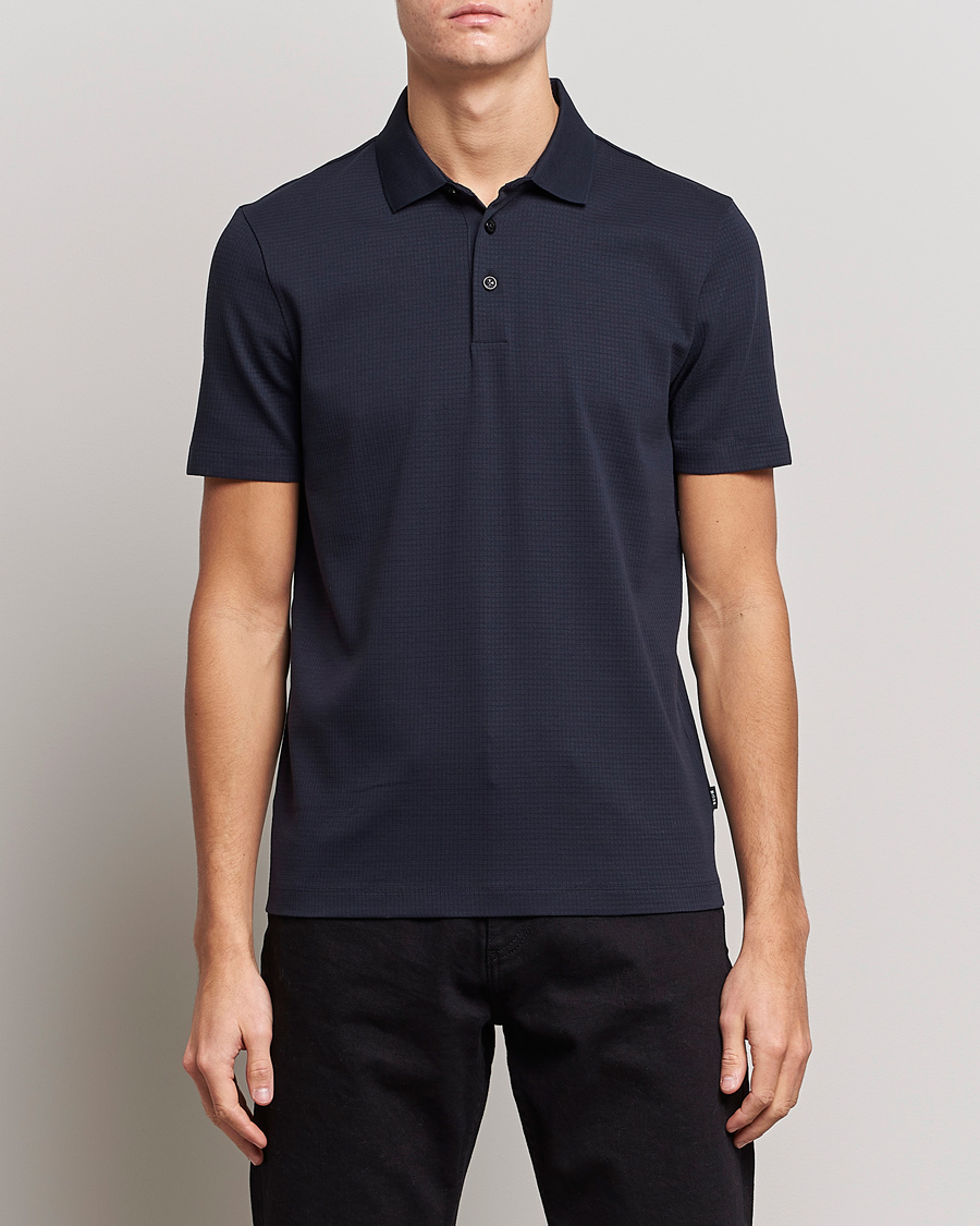 Homme | Polos | BOSS BLACK | Pitton Waffle Polo Dark Blue