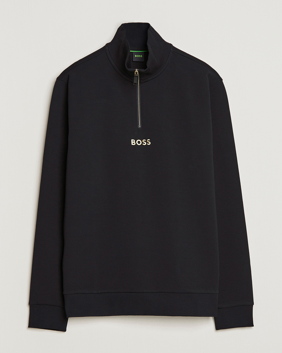 Homme | Pulls Et Tricots | BOSS GREEN | Center Logo Half Zip Black