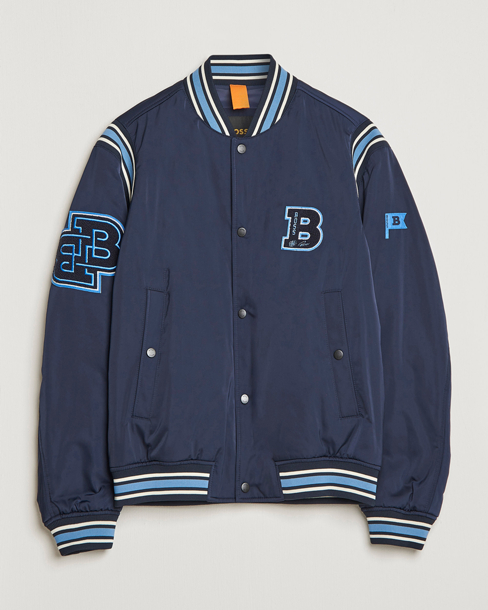 Homme | Manteaux Et Vestes | BOSS ORANGE | Oronzo Varsity Bomber Jacket Dark Blue