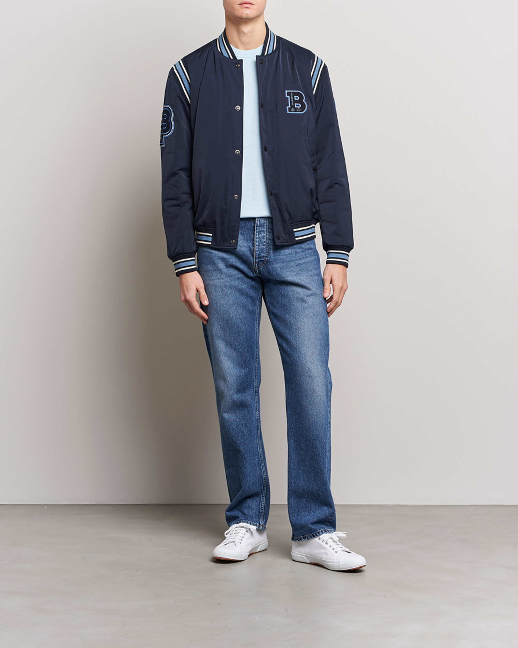 Homme | Manteaux Et Vestes | BOSS ORANGE | Oronzo Varsity Bomber Jacket Dark Blue