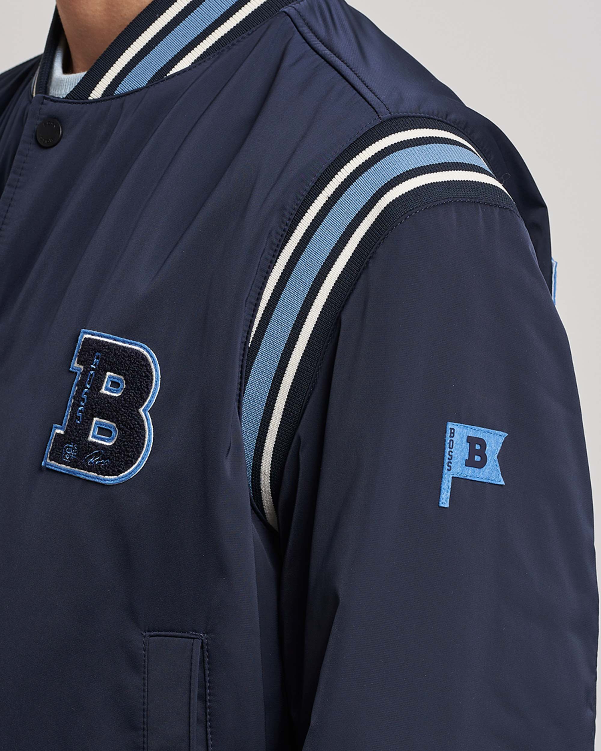 Homme | Manteaux Et Vestes | BOSS ORANGE | Oronzo Varsity Bomber Jacket Dark Blue