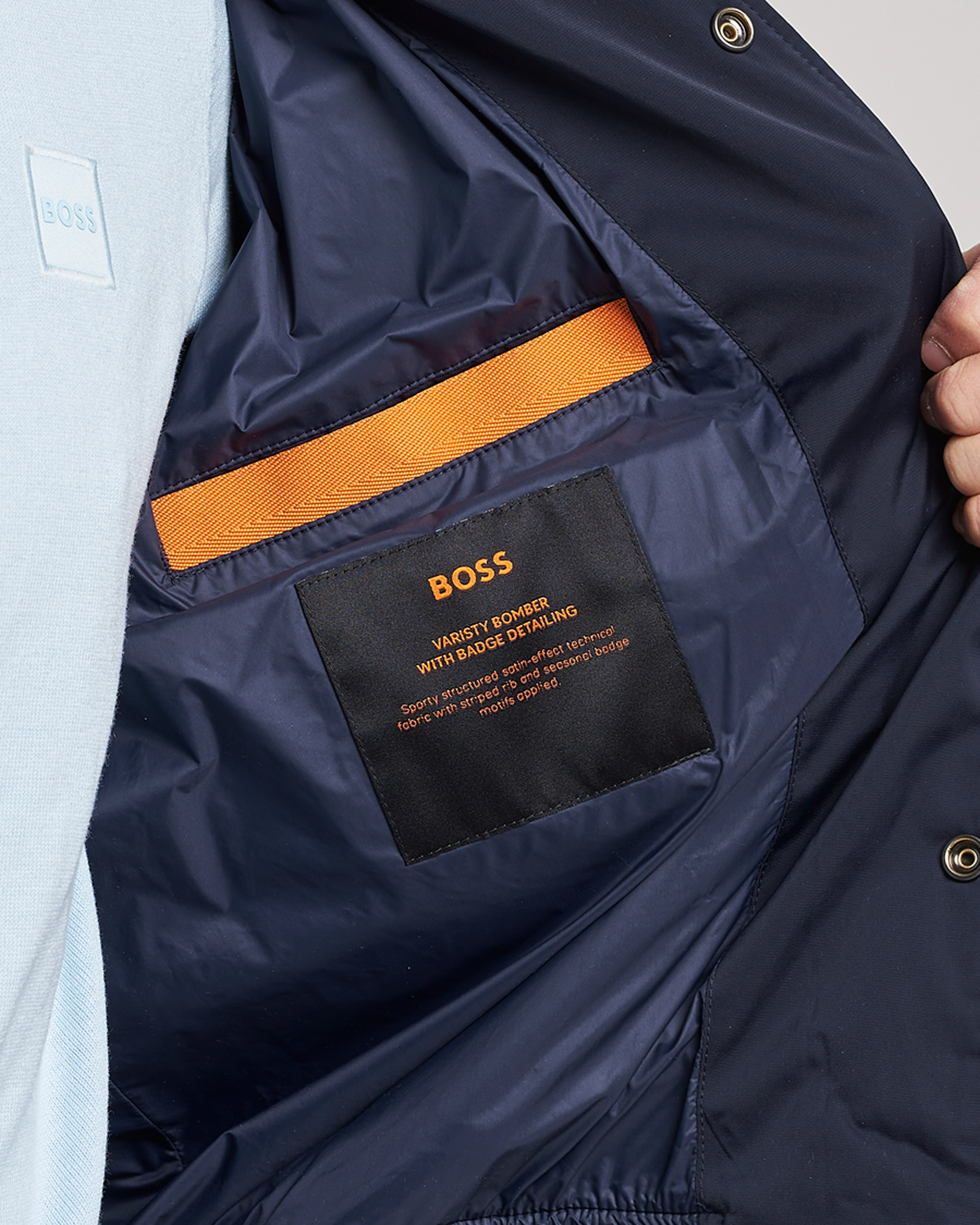 Homme | Manteaux Et Vestes | BOSS ORANGE | Oronzo Varsity Bomber Jacket Dark Blue