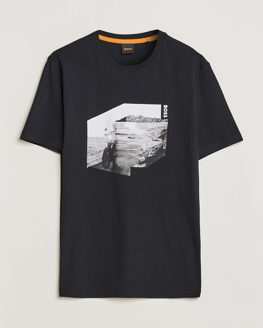 Homme | T-shirts | BOSS ORANGE | Teglow Photoprint Crew Neck T-Shirt Black