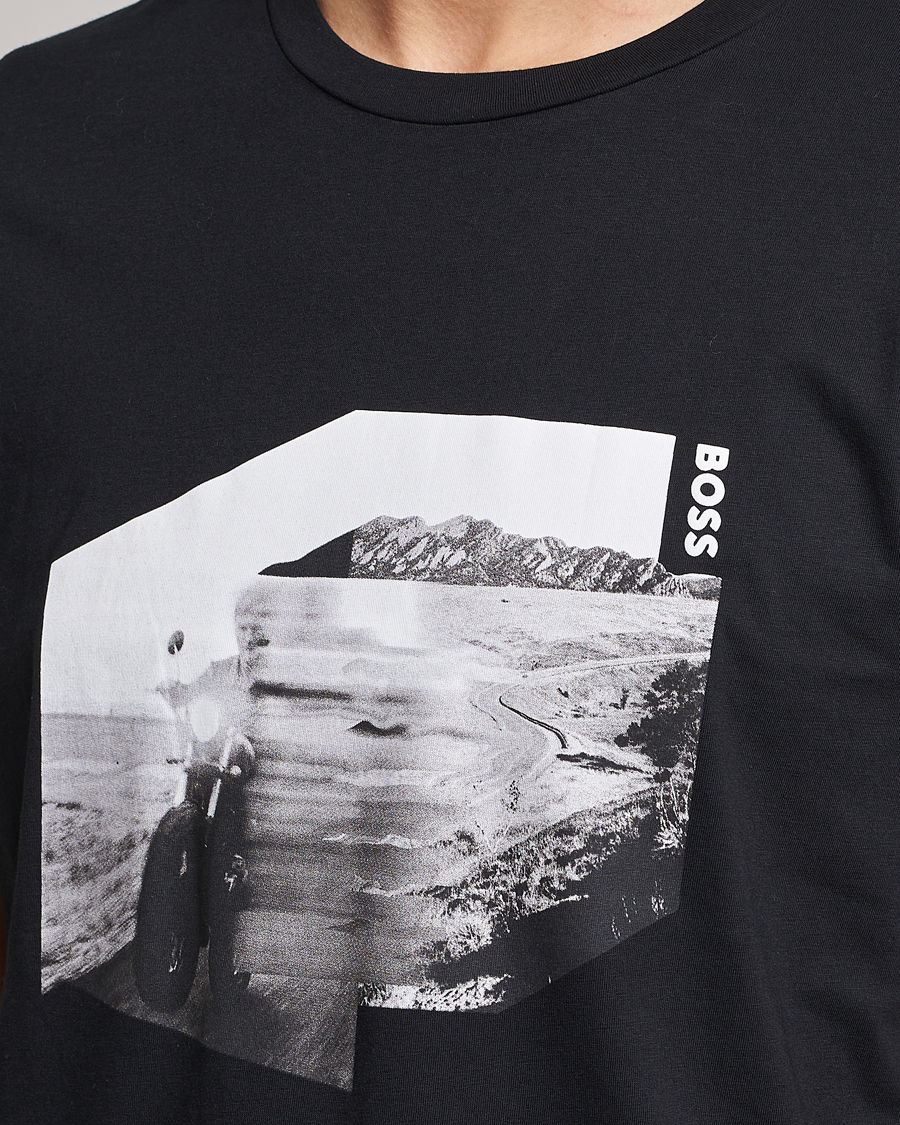 Homme | T-shirts | BOSS ORANGE | Teglow Photoprint Crew Neck T-Shirt Black
