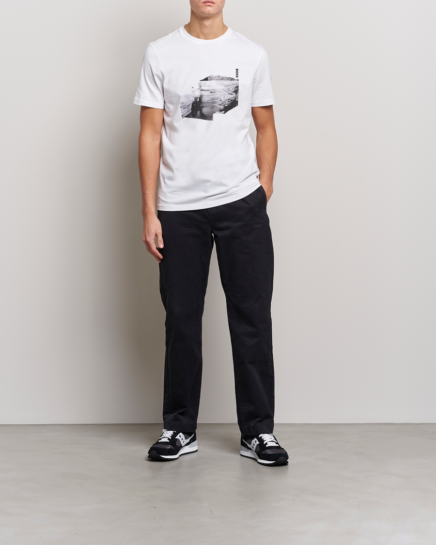 Homme | T-shirts | BOSS ORANGE | Teglow Photoprint Crew Neck T-Shirt White