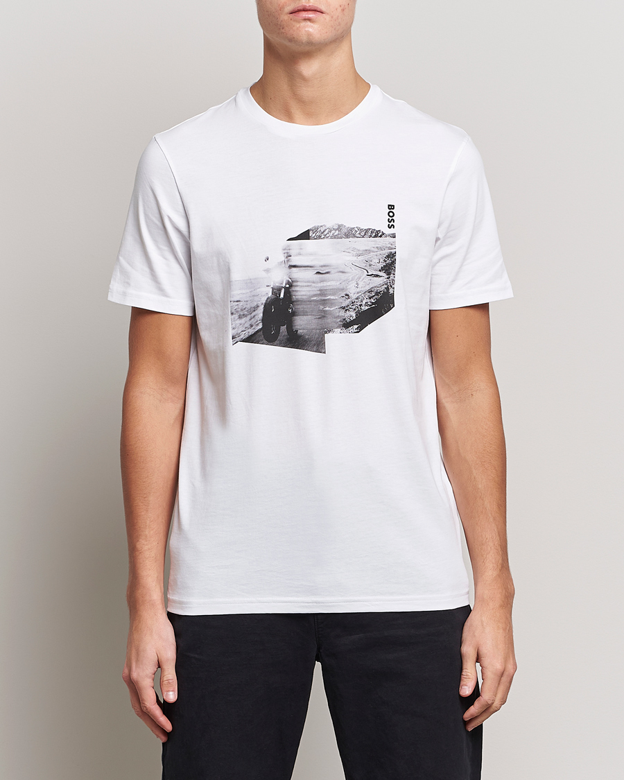 Homme | T-shirts | BOSS ORANGE | Teglow Photoprint Crew Neck T-Shirt White