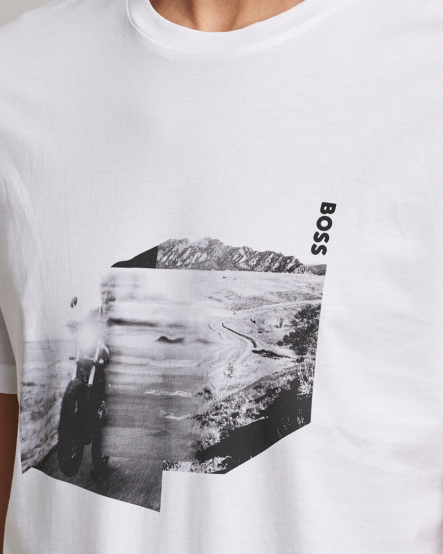 Homme | T-shirts | BOSS ORANGE | Teglow Photoprint Crew Neck T-Shirt White