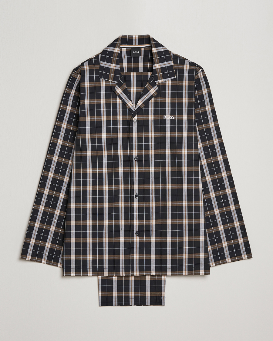 Homme | Peignoirs Et Pyjamas | BOSS BLACK | Urban Checked Pyjama Set Black/Beige