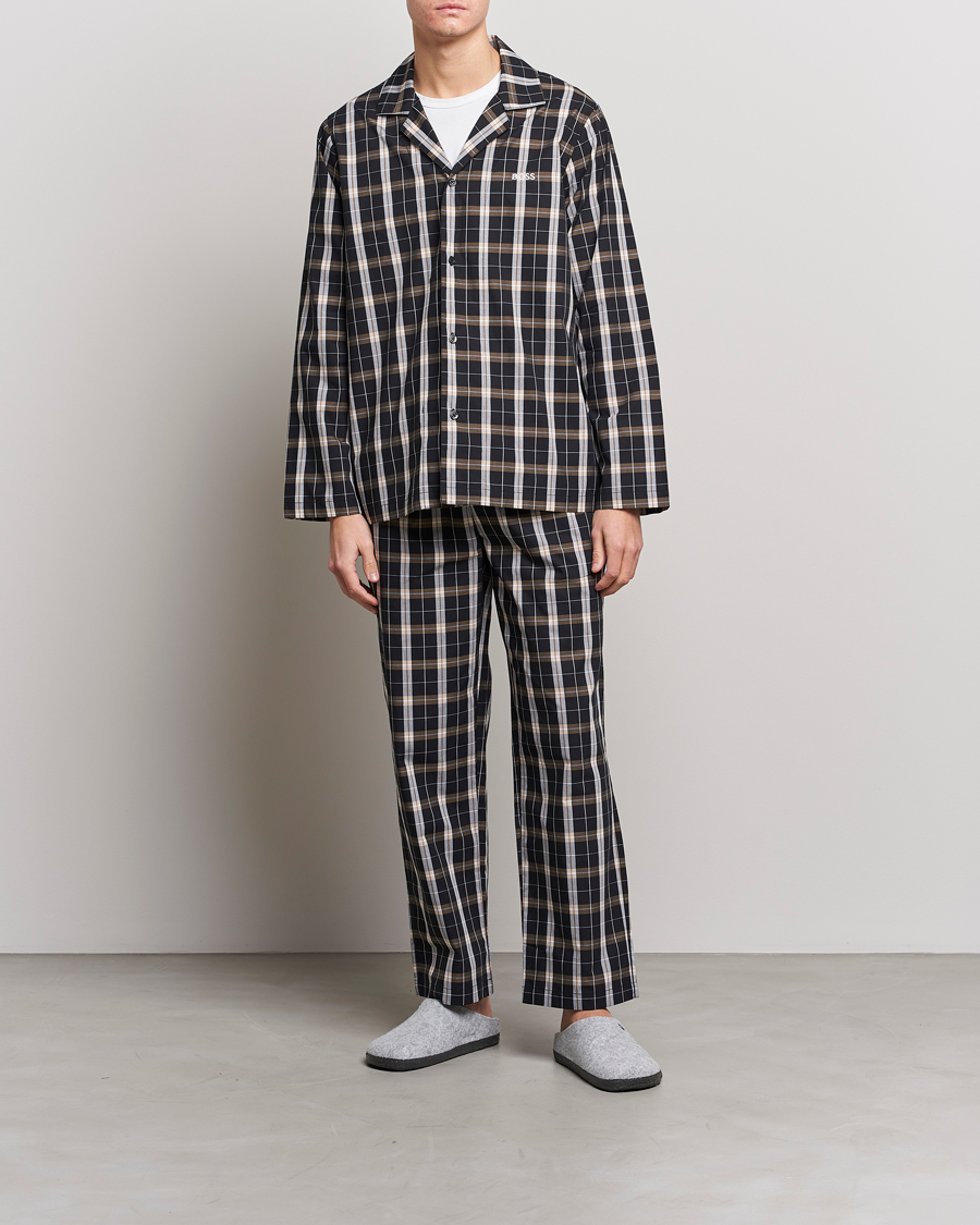 Homme | Peignoirs Et Pyjamas | BOSS BLACK | Urban Checked Pyjama Set Black/Beige