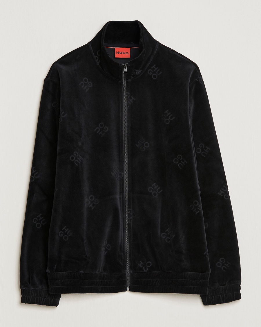 Homme | Pulls Et Tricots | HUGO | Dornbill Velvet Full Zip Jacket Black