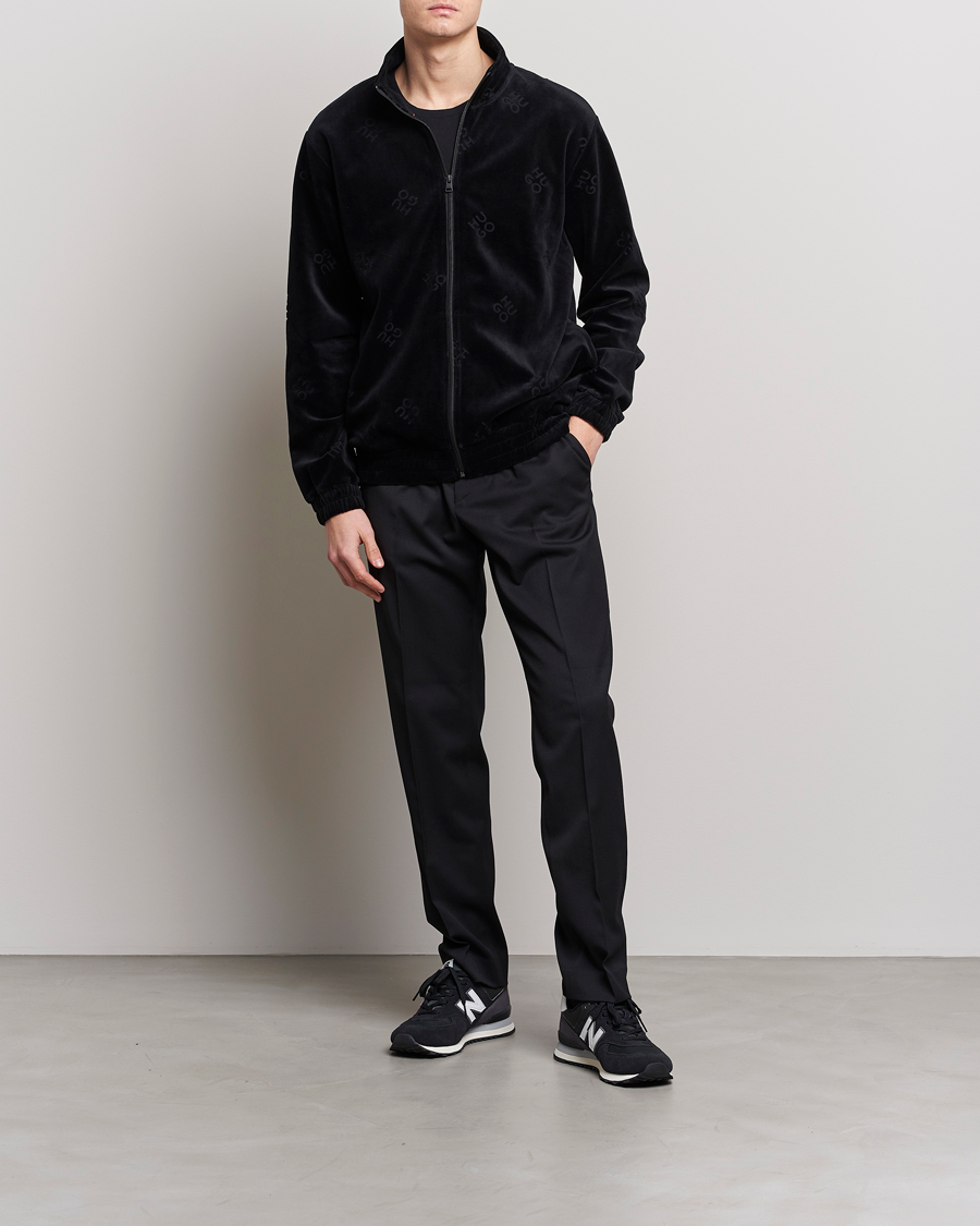 Homme | Pulls Et Tricots | HUGO | Dornbill Velvet Full Zip Jacket Black