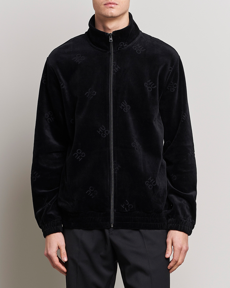 Homme | Pulls Et Tricots | HUGO | Dornbill Velvet Full Zip Jacket Black