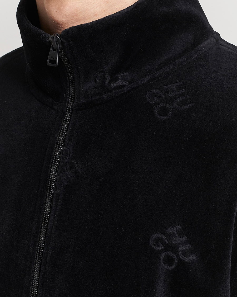 Homme | Pulls Et Tricots | HUGO | Dornbill Velvet Full Zip Jacket Black