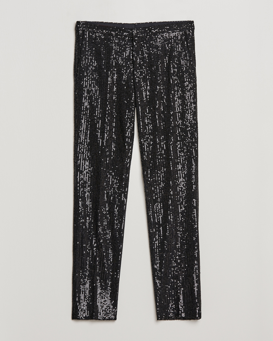 Homme | Pantalons | HUGO | Hesten Shiny Tuxedo Trousers Black