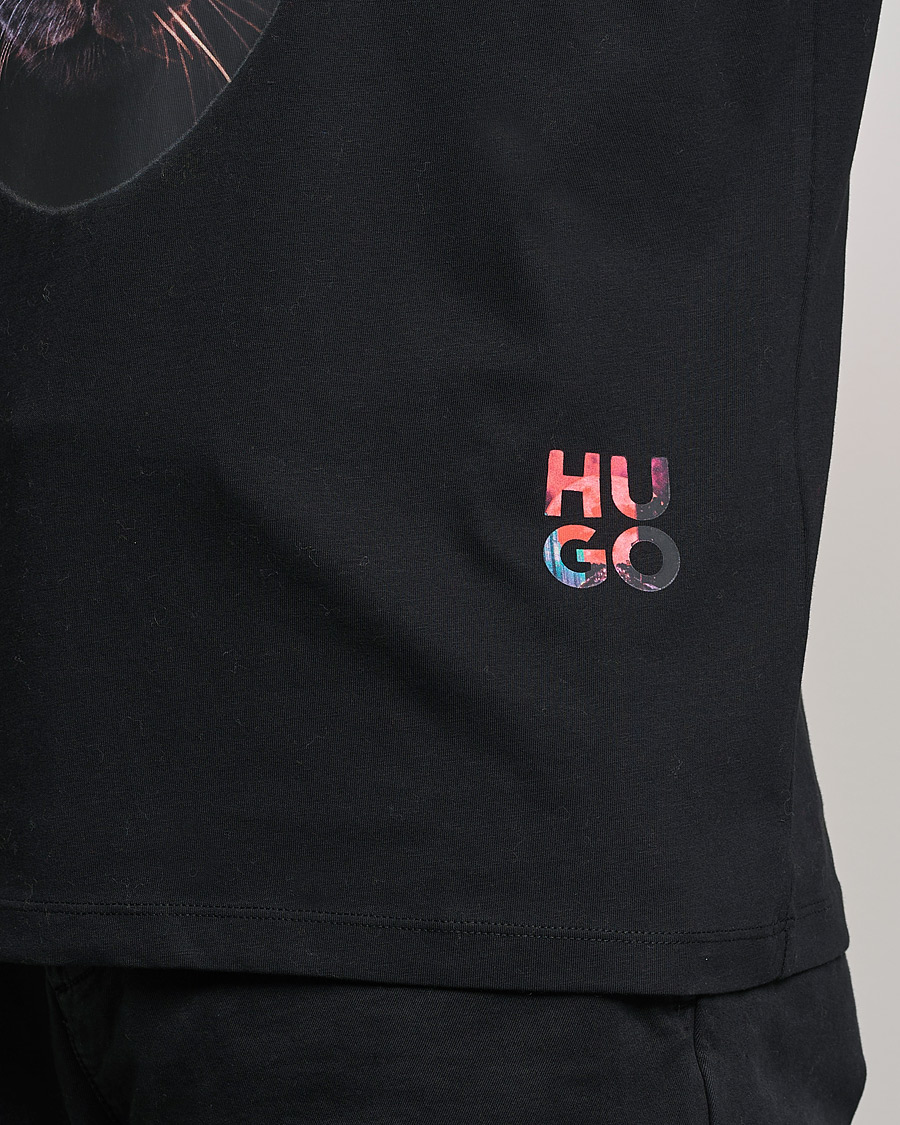 Homme | T-shirts | HUGO | Deetah Logo Crew Neck T-Shirt Black