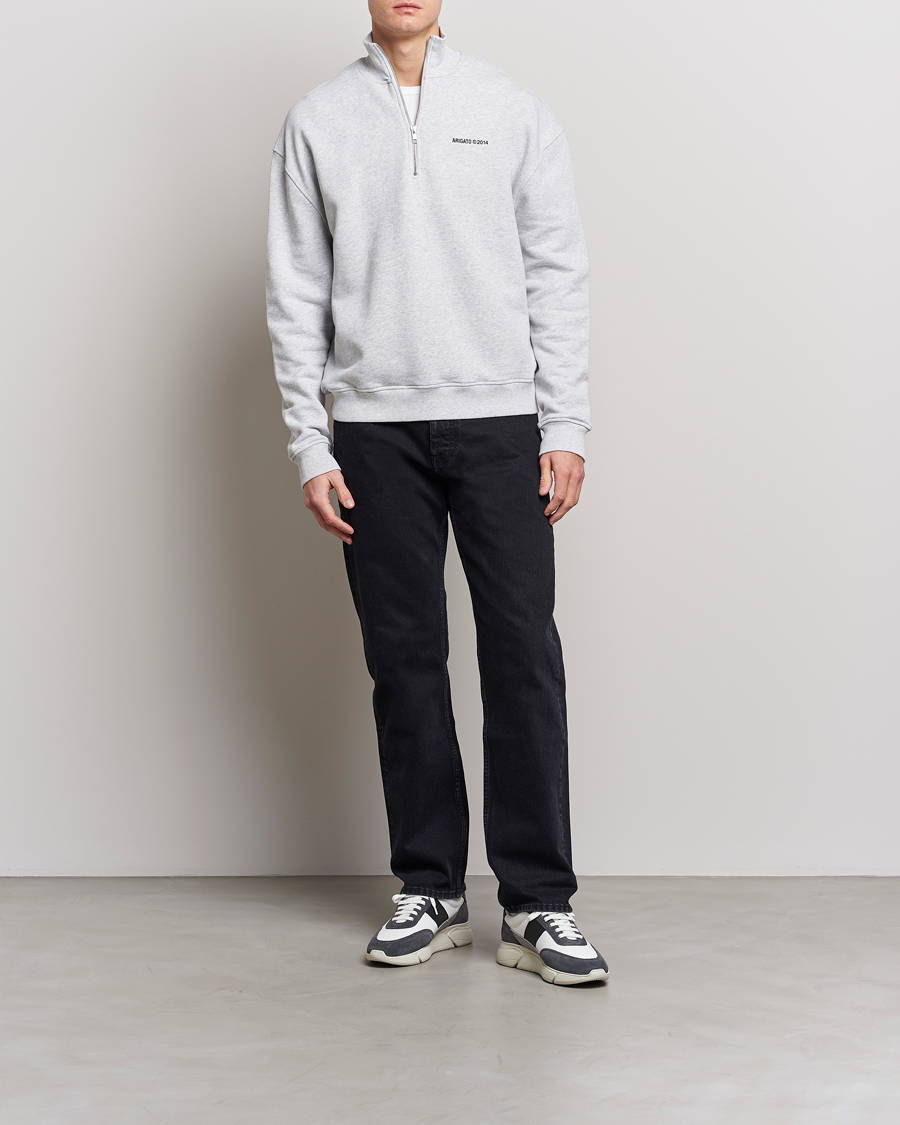 Homme | Pulls Et Tricots | Axel Arigato | Monogram Half Zip Sweater Grey Melange