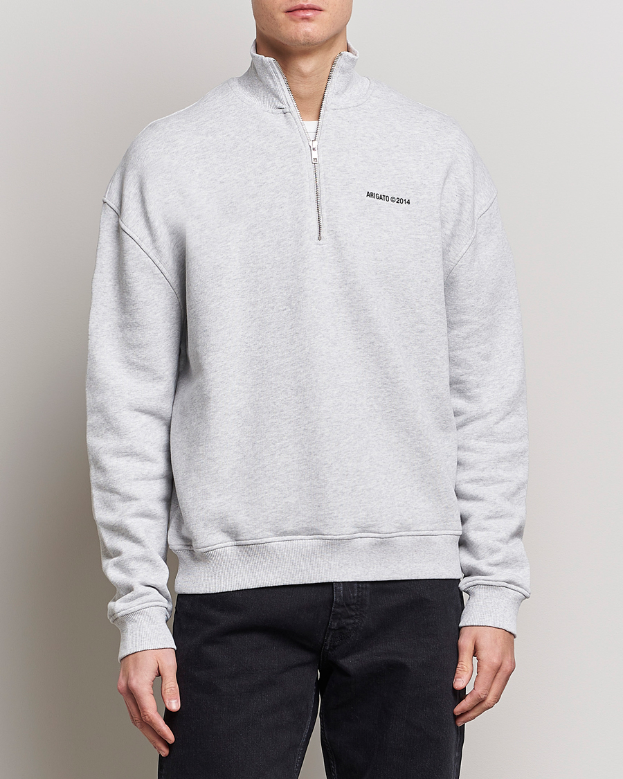 Homme | Pulls Et Tricots | Axel Arigato | Monogram Half Zip Sweater Grey Melange