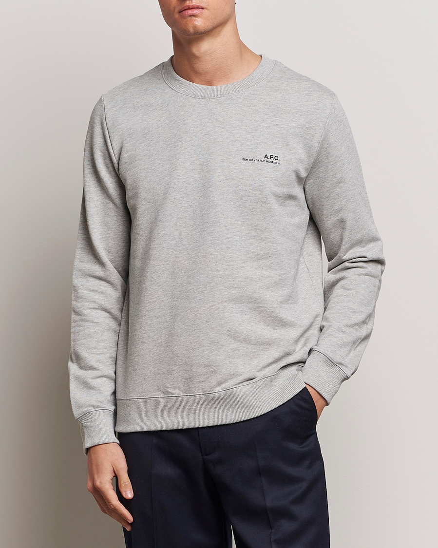 Men | Sweaters & Knitwear | A.P.C. | Item Sweatshirt Heather Grey