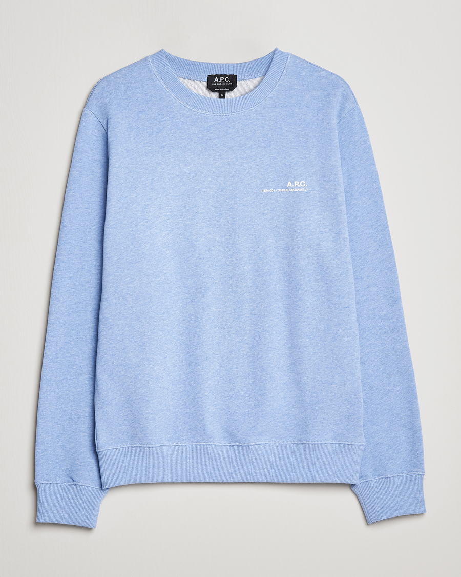 Homme | Pulls Et Tricots | A.P.C. | Item Sweatshirt Bleu Ciel