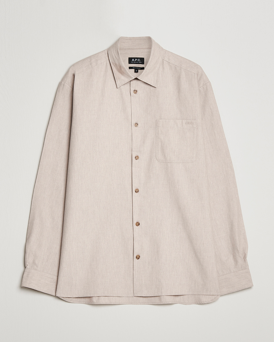 Homme | Chemises | A.P.C. | Marlo Flannel Shirt Heather Beige