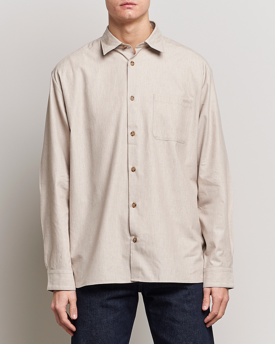 Homme | Chemises | A.P.C. | Marlo Flannel Shirt Heather Beige