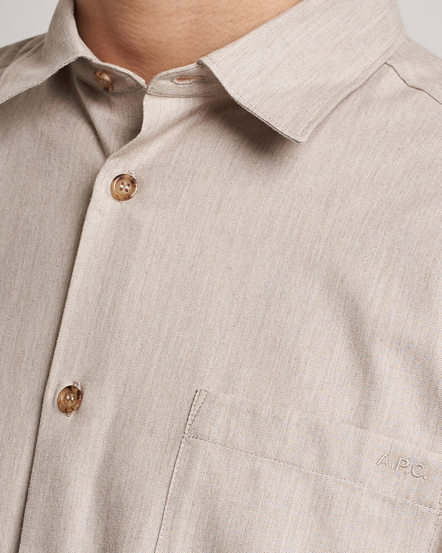 Homme | Chemises | A.P.C. | Marlo Flannel Shirt Heather Beige