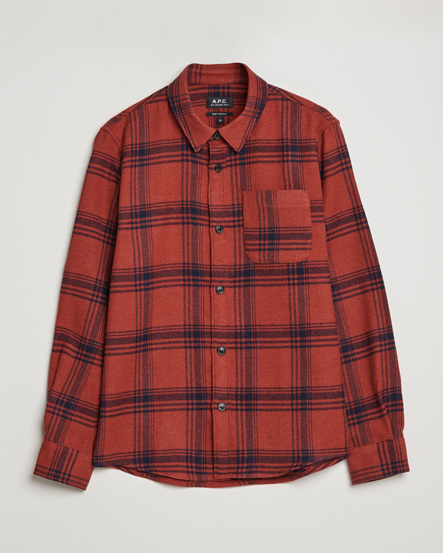 Homme | Chemises | A.P.C. | Trek Heavy Overshirt Brick Red