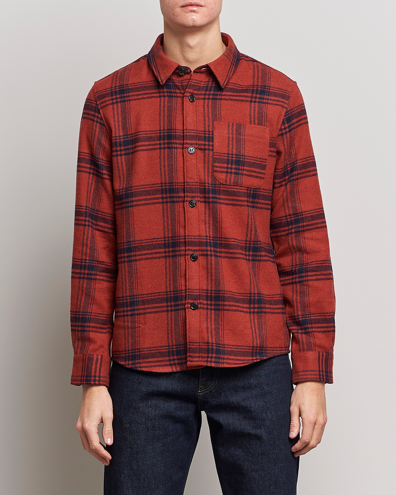 Homme | Chemises | A.P.C. | Trek Heavy Overshirt Brick Red