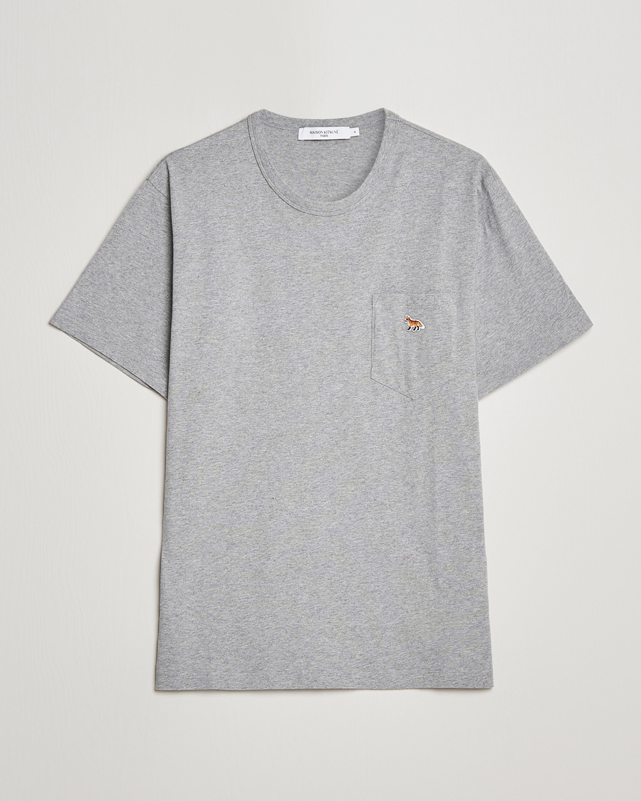 Homme | T-shirts | Maison Kitsuné | Baby Fox Patch Tee Light Grey