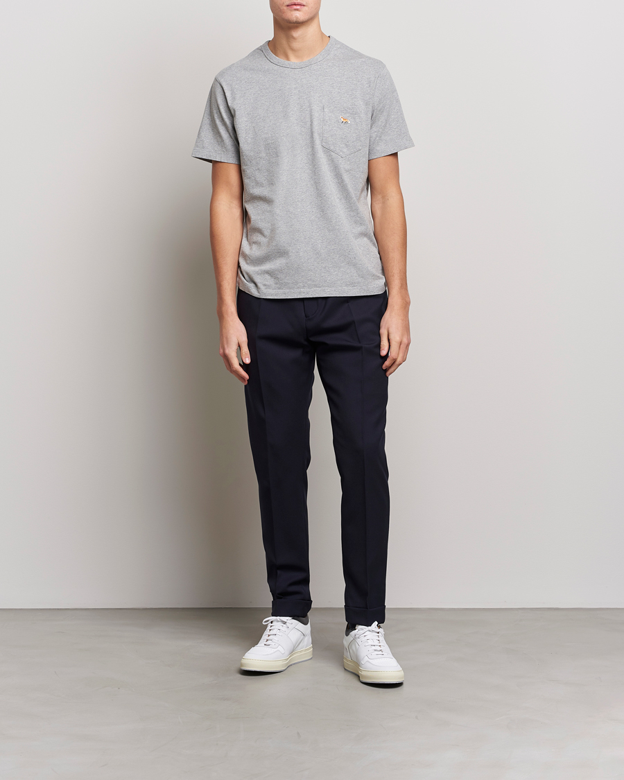 Homme | T-shirts | Maison Kitsuné | Baby Fox Patch Tee Light Grey