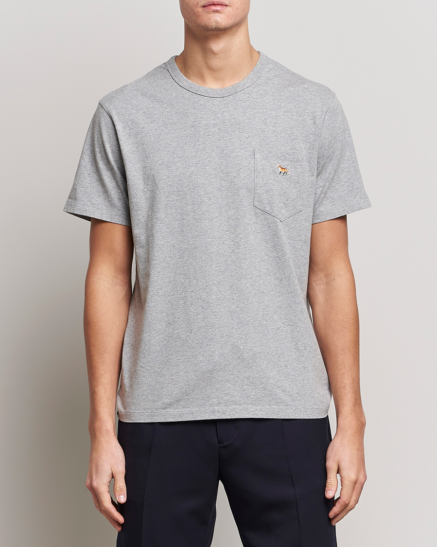 Homme | T-shirts | Maison Kitsuné | Baby Fox Patch Tee Light Grey